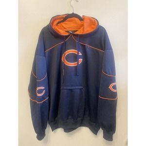 Vintage Chicago Bears Pullover Hooded Sweatshirt Size XL Navy 1990s Oversized